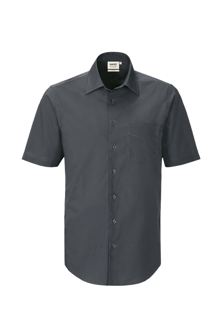 HAKRO 122 1/2-Arm Hemd MIKRALINAR® Comfort in Anthrazit, Größe 6XL