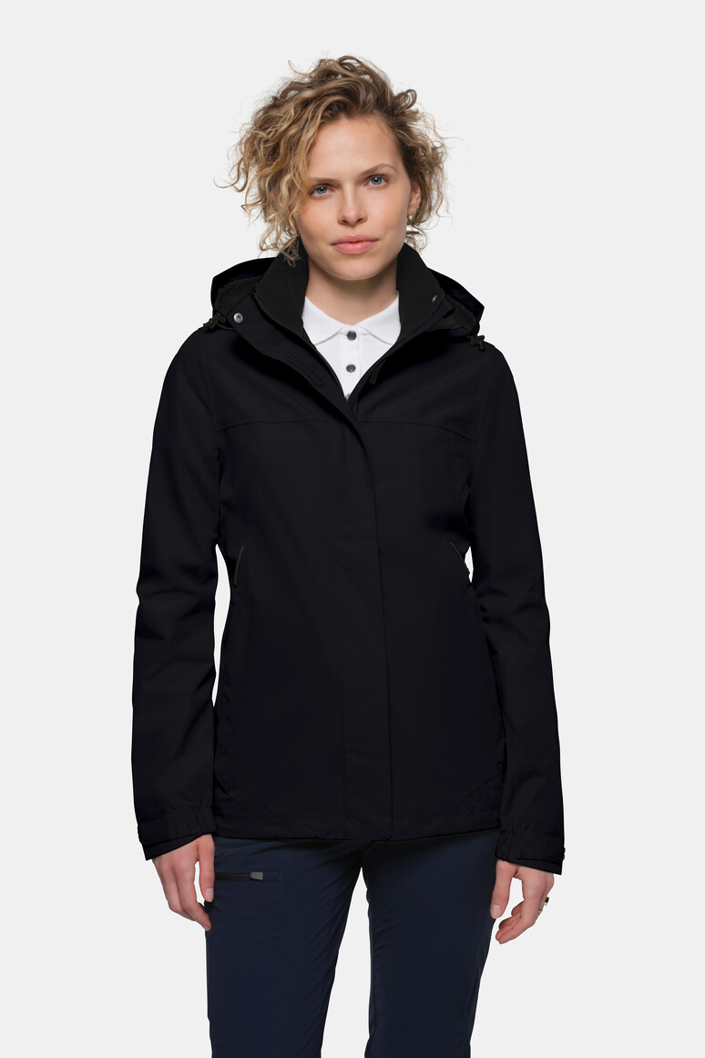 HAKRO 262 Damen Regenjacke Colorado in Schwarz, Größe 3XL