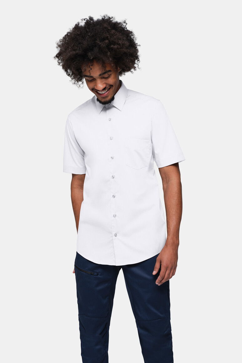 HAKRO 122 1/2-Arm Hemd MIKRALINAR® Comfort in Weiß, Größe 6XL