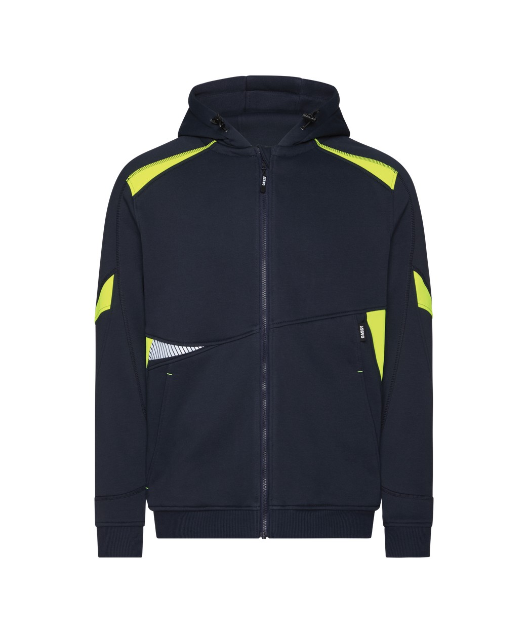 Kapuzensweatshirt "DASSY® Santos" in NACHTBLAU/NEONGELB, Größe 4XL COPES80